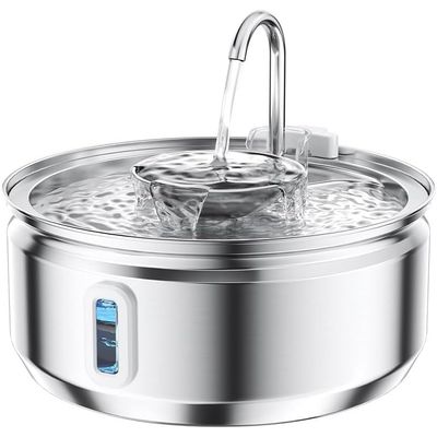 Chat,3.2L Inoxydable Automatique d'eau,Distributeur électrique éponges Eau