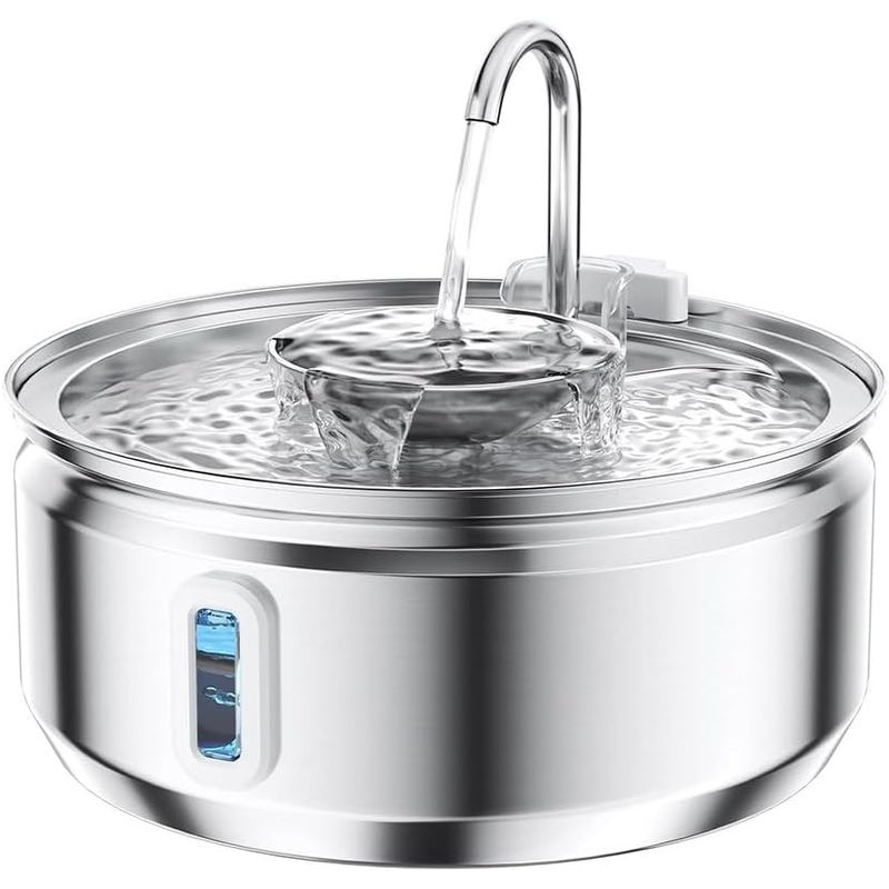 Automatischer Trinkbrunnen Katzen,3.2 l,Edelstahl,inklusive Filter