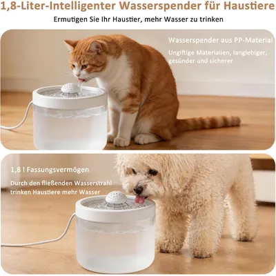 Fontaine à eau 1,8 L avec système de filtration multicouche et circulation Fontaine à eau 1,8 L avec système de filtration multicouche et circulation