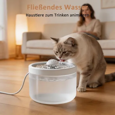 Fontaine à eau 1,8 L avec système de filtration multicouche et circulation Fontaine à eau 1,8 L avec système de filtration multicouche et circulation