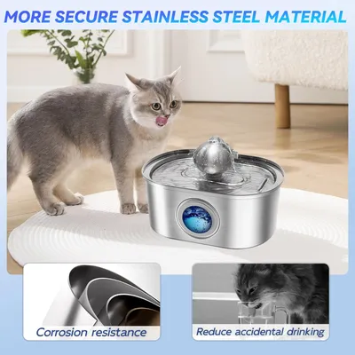 Fontaine à eau pour animaux de compagnie en acier inoxydable de 3,2 L Fontaine à eau pour animaux de compagnie en acier inoxydable de 3,2 L