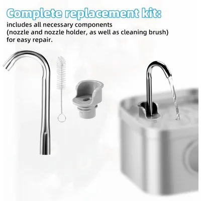 Kit accessoires rechange fontaine eau chat bec verseur brosse nettoyage Kit accessoires rechange fontaine eau chat bec verseur brosse nettoyage