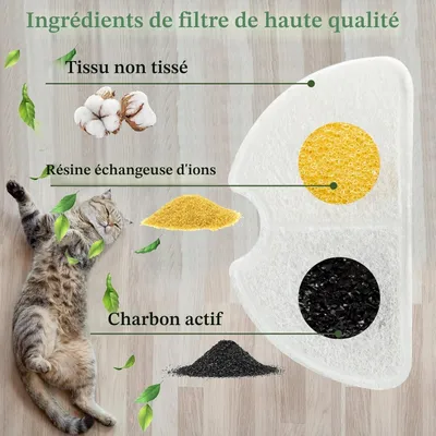 Lot 9 filtres fontaine chat 9 mousses filtre poils triple filtration Lot 9 filtres fontaine chat 9 mousses filtre poils triple filtration