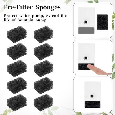 HausPets Filtro de esponja cuadrado para fuente de gato de 2,5 L