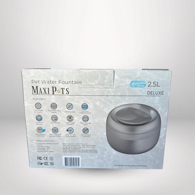 Deluxe Distributeur Silencieuse Noir Fontaine eau chat chien Fontaine eau