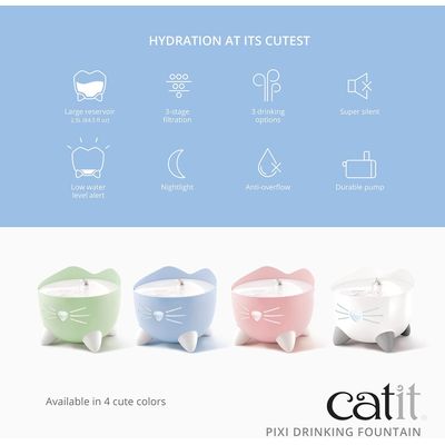 Fontaine eau chat 2 5 L rose