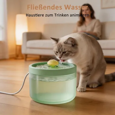 Fontaine à eau silencieuse de 1,8 L avec système de filtration multicouche Fontaine à eau silencieuse de 1,8 L avec système de filtration multicouche