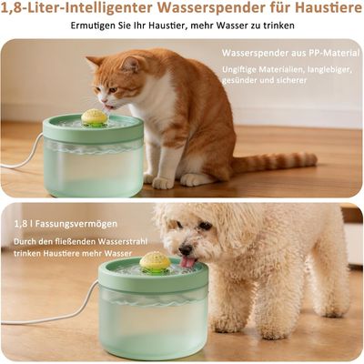 Fontaine à eau silencieuse de 1,8 L avec système de filtration multicouche