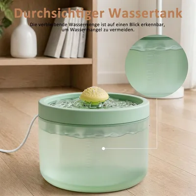 Fontaine à eau silencieuse de 1,8 L avec système de filtration multicouche Fontaine à eau silencieuse de 1,8 L avec système de filtration multicouche