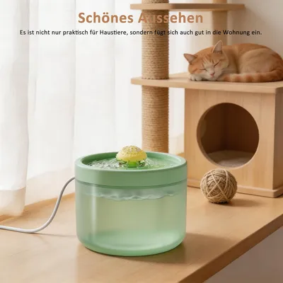 Fontaine à eau silencieuse de 1,8 L avec système de filtration multicouche Fontaine à eau silencieuse de 1,8 L avec système de filtration multicouche