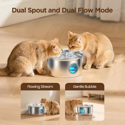 Chats 2.6L Silencieux Chats, Chiens Autres Animaux Compagnie Fontaine Eau