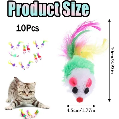 HausPets Lot 10 souris jouet chat hochet couleurs aléatoires HausPets Lot 10 souris jouet chat hochet couleurs aléatoires