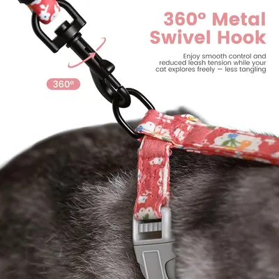 HausPets Harnais+Laisse chat S rose 145cm