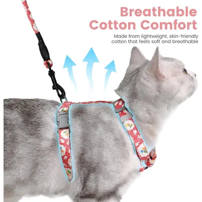 HausPets Harnais+Laisse chat S rose 145cm