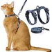 Verstellbares, ausbruchsicheres Katzengeschirr – weich, leicht – Grau