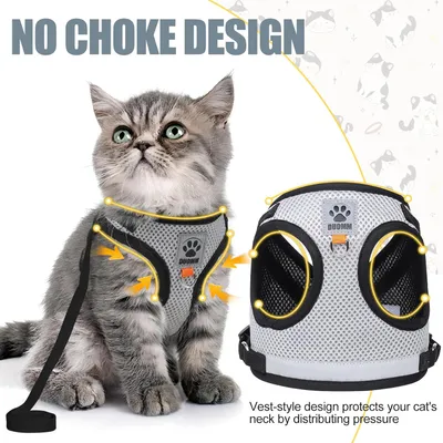 HausPets Harnais chat rose ajustable toutes tailles