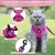 Harnais chat anti-éclatement avec laisse – Souple – Rose M