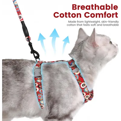 HausPets Harnais+Laisse chat S rouge 145cm