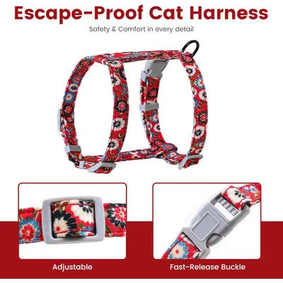HausPets Harnais+Laisse chat S rouge 145cm