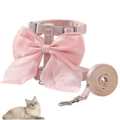 HausPets Harnais+Laisse petit animal gris/rose S