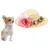 HausPets Strohhut Hund Katze Rosa Blume