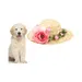 HausPets Strohhut Hund Katze Rosa Blume