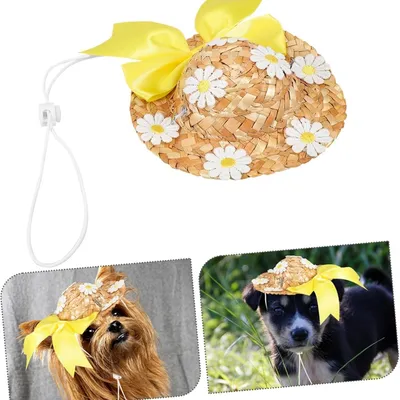 HausPets 3er Set Strohhut Hund Katze Gelb HausPets 3er Set Strohhut Hund Katze Gelb
