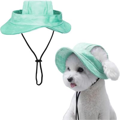 HausPets Hund Sonnenhut - Samt, Verstellbar, Ohrenlöcher
