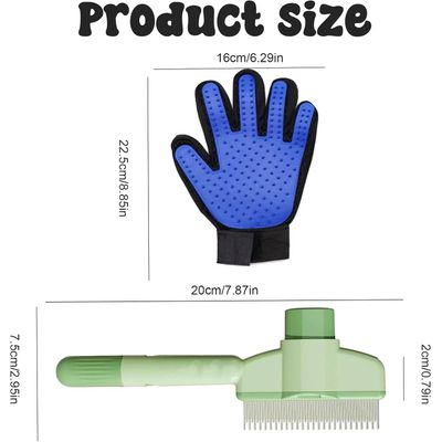 HausPets Gant de Brossage et Massage Respirant avec Peigne pour Animaux