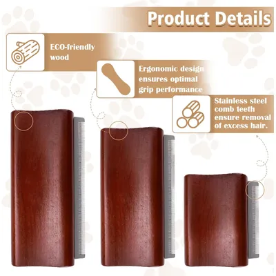 Brosse bois outil toilettage chiens, chats enlever la saleté lâche animaux Brosse bois outil toilettage chiens, chats enlever la saleté lâche animaux