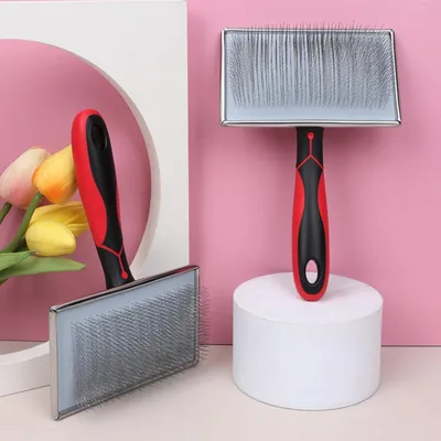 Brosse outil toilettage inoxydable chiens chats enlever les poils lâches, Brosse outil toilettage inoxydable chiens chats enlever les poils lâches,