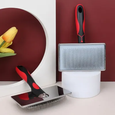 Brosse outil toilettage inoxydable chiens chats enlever les poils lâches, Brosse outil toilettage inoxydable chiens chats enlever les poils lâches,