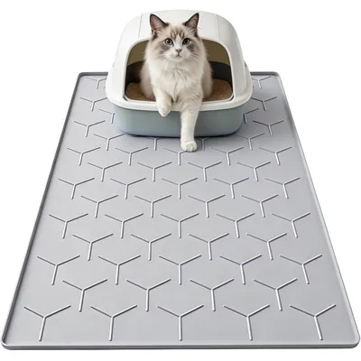 Tapis litière silicone 86x56 cm - Garoopion, imperméable, gris Tapis litière silicone 86x56 cm - Garoopion, imperméable, gris
