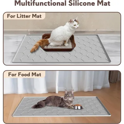 Tapis litière silicone 86x56 cm - Garoopion, imperméable, gris Tapis litière silicone 86x56 cm - Garoopion, imperméable, gris