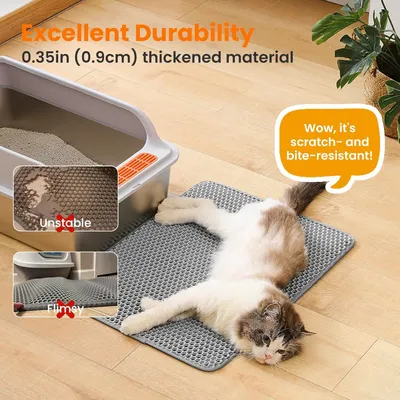 Tapis litière EVA double couche 60x45 cm - Imperméable, gris Tapis litière EVA double couche 60x45 cm - Imperméable, gris