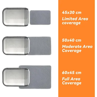 Tapis litière EVA double couche 60x45 cm - Imperméable, gris Tapis litière EVA double couche 60x45 cm - Imperméable, gris