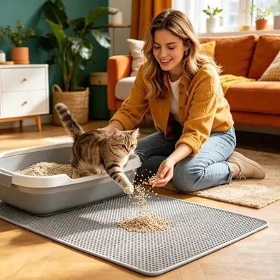 Tapis litière 60x45 cm double couche - Anti-glisse, absorbant Tapis litière 60x45 cm double couche - Anti-glisse, absorbant