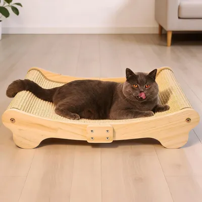 Griffoir chat sisal, lit incurvé 160°, tapis horizontal 60x37x14 cm Griffoir chat sisal, lit incurvé 160°, tapis horizontal 60x37x14 cm