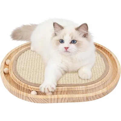 Planche gratter + piste balle sisal, jouet 2 en 1, 4 boules bois Planche gratter + piste balle sisal, jouet 2 en 1, 4 boules bois