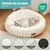 HausPets Lit Rond Chat, Panier Lavable Antidérapant Douillet Crème HausPets Lit Rond Chat, Panier Lavable Antidérapant Douillet Crème