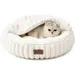 HausPets Kuschelbett für Katzen, Waschbares Donut-Kissen Creme