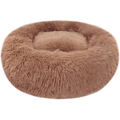HausPets Panier Chat Chien Rond Peluche Anti-Stress Donut Lavable Café S