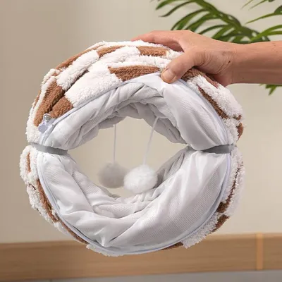 HausPets Tunnel Bed pour Chat - Maison Pliable avec Coussin HausPets Tunnel Bed pour Chat - Maison Pliable avec Coussin