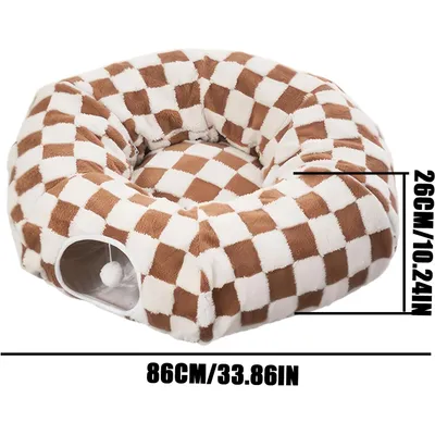 HausPets Tunnel Bed pour Chat - Maison Pliable avec Coussin HausPets Tunnel Bed pour Chat - Maison Pliable avec Coussin