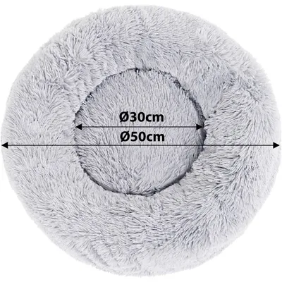 HausPets Lit Donut Moelleux pour Chat et Chien, Coussin Antidérapant Gris HausPets Lit Donut Moelleux pour Chat et Chien, Coussin Antidérapant Gris
