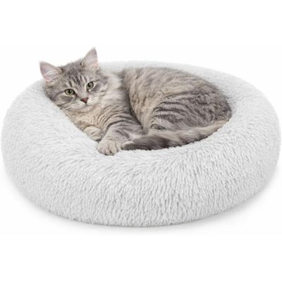 HausPets Cama suave forma donut gatos perros, cojín antideslizante, color