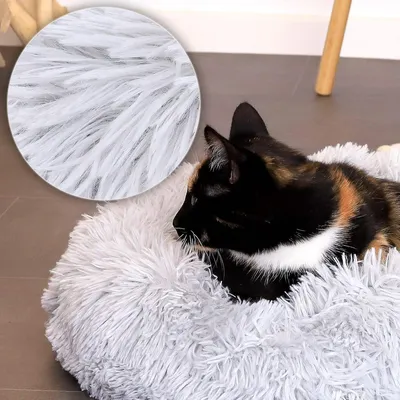 HausPets Lit Donut Moelleux pour Chat et Chien, Coussin Antidérapant Gris HausPets Lit Donut Moelleux pour Chat et Chien, Coussin Antidérapant Gris