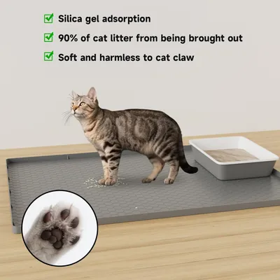 HausPets Tapis Litière Chat Silicone Antidérapant Imperméable XL HausPets Tapis Litière Chat Silicone Antidérapant Imperméable XL