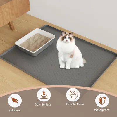 HausPets Tapis Litière Chat Silicone Antidérapant Imperméable XL HausPets Tapis Litière Chat Silicone Antidérapant Imperméable XL