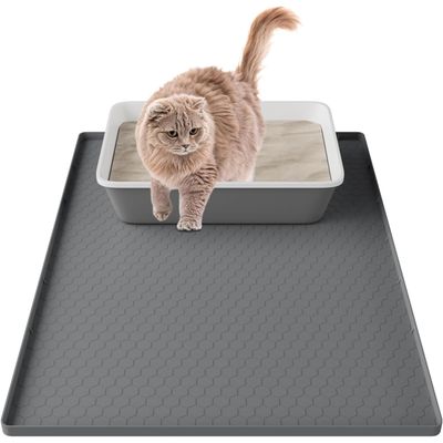HausPets Tapis Litière Chat Silicone Antidérapant Imperméable XL